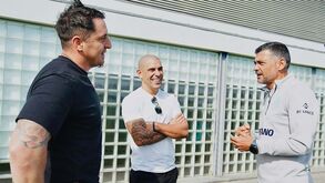 Maxi Pereira e Cristian Rodríguez de visita ao Olival