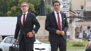 Rui Costa e Frederico Varandas na cimeira de presidentes da Liga