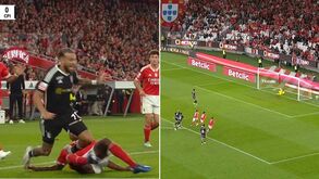 Benfica-Casa Pia: o lance do penálti cometido por Florentino e a defesa de Trubin