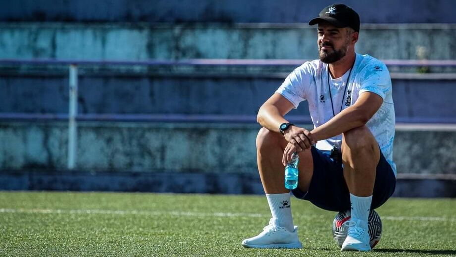 Pedro Machado durante o 1.º treino com a nova equipa