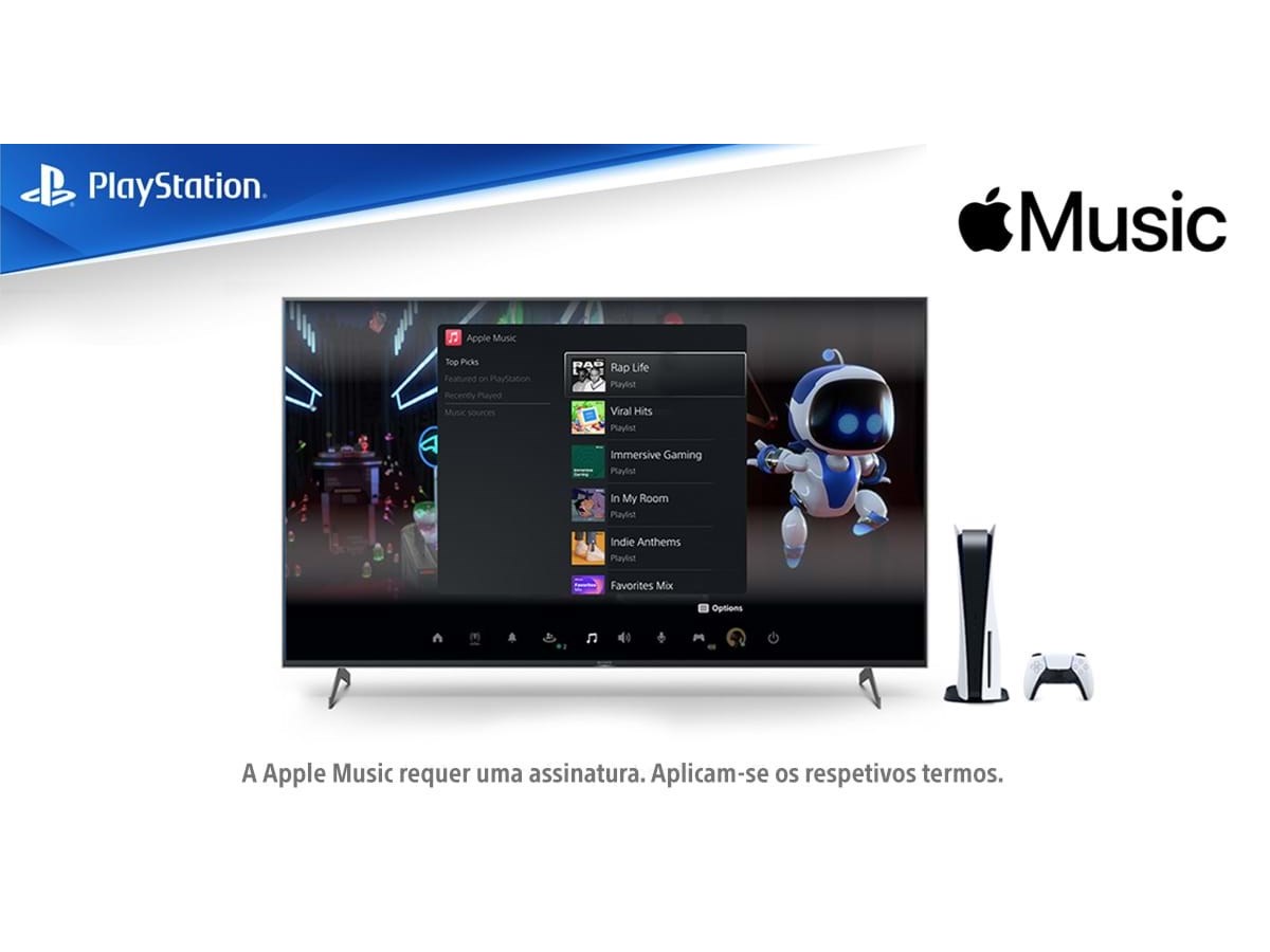 Apple Music chega ao PS5 com opção de escutar músicas enquanto