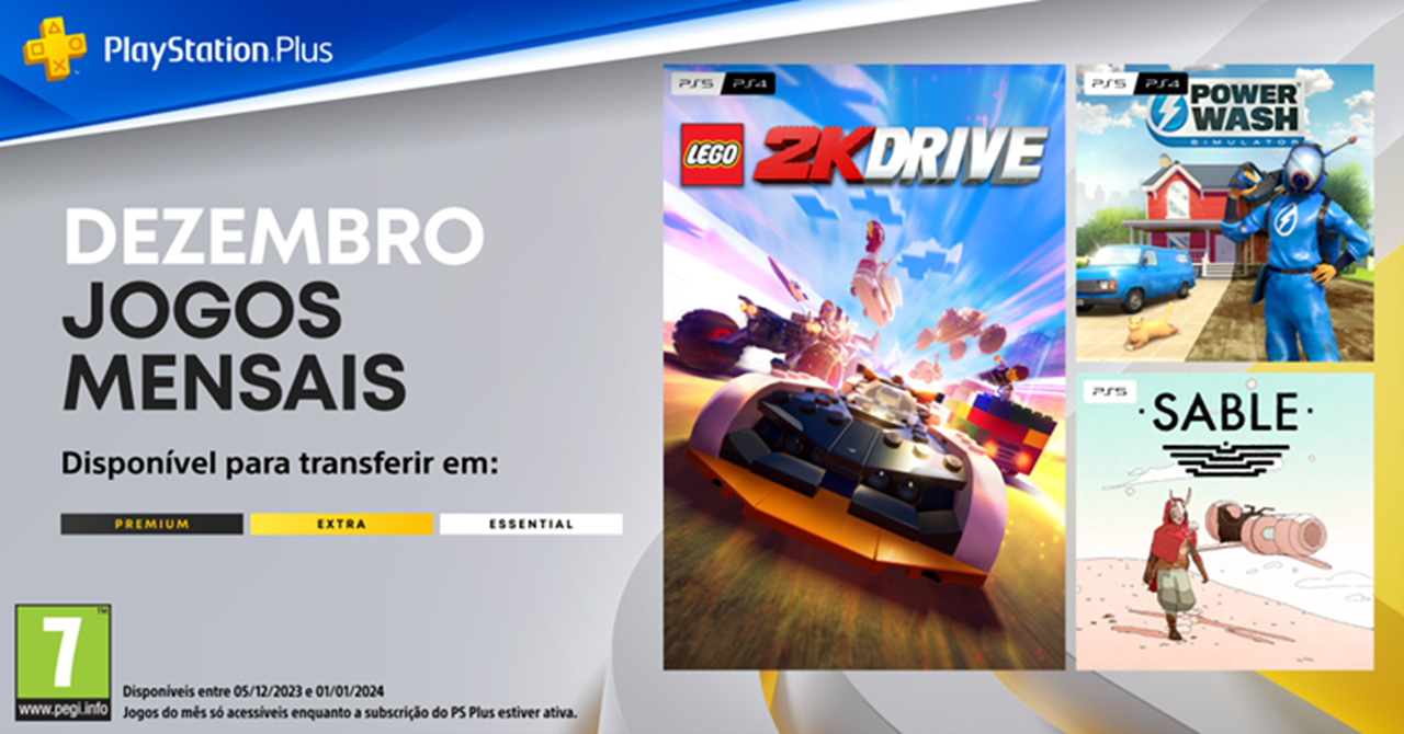 PS Plus: Lego 2K Drive, PowerWash Simulator e Sable são os jogos do mês -  Record Gaming - Jornal Record
