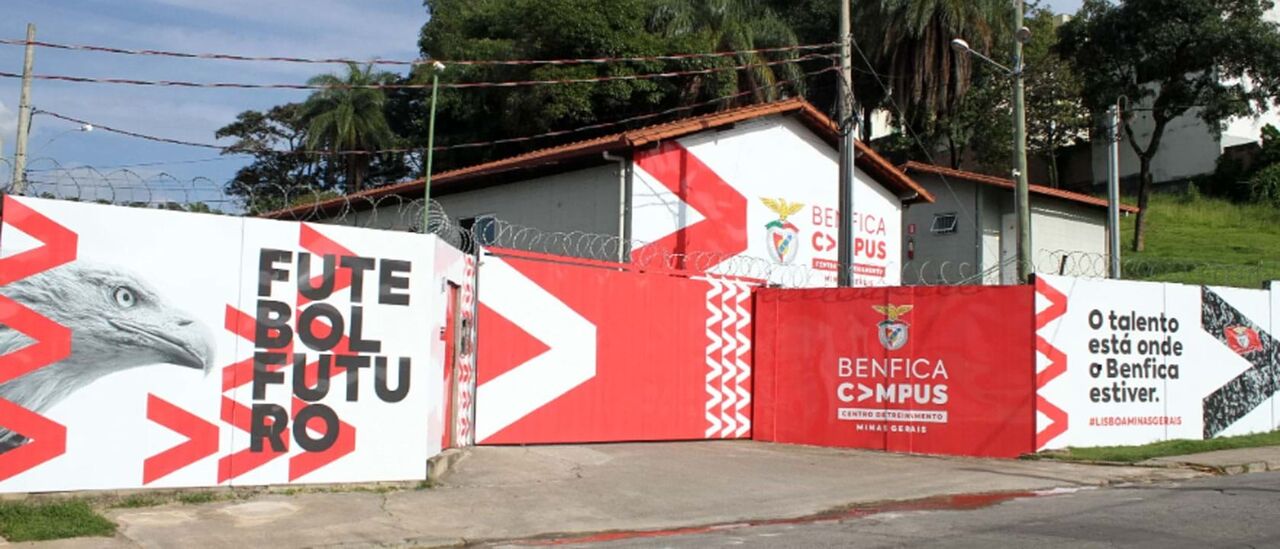 Imagem do centro de treinos do Coimbra Sports em Minas Gerais, na sequência da parceria com o Benfica
