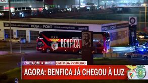 O momento em que o autocarro do Benfica chegou ao Estádio da Luz