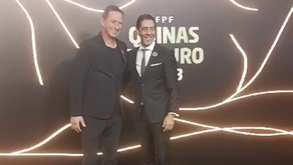 Rui Costa e Schmidt juntos antes do início da gala Quinas de Ouro 2023