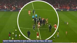 O momento em que Schmidt saiu do banco e foi na direção do árbitro após o Benfica-Inter Milão