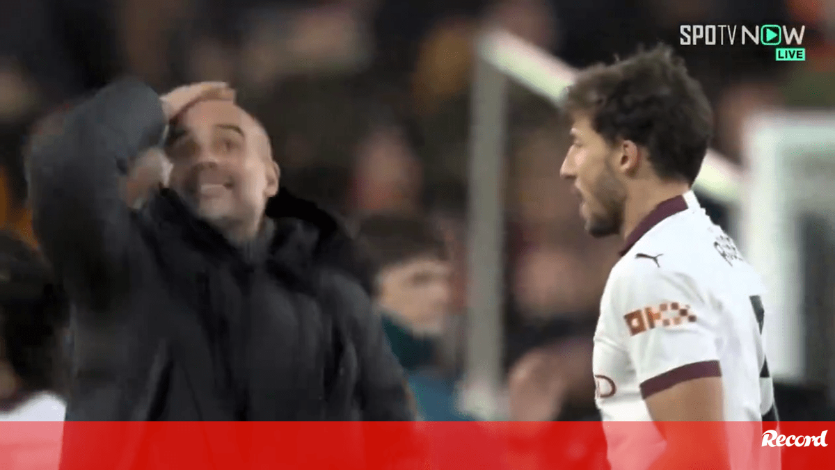 O curioso momento entre Pep Guardiola e Rúben Dias no final do Luton-Man. City