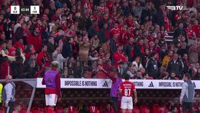 Adeptos do Benfica junto ao banco exaltaram-se com Schmidt e Tiago Gouveia teve de acalmar os ânimos