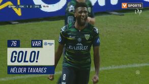 Matheus Reis falhou abordagem e Hélder Tavares marcou de forma acrobática diante do Sporting