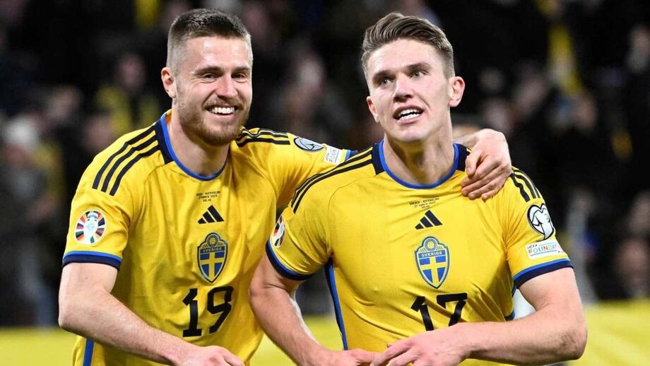 Mattias Svanberg com Gyökeres na seleção sueca