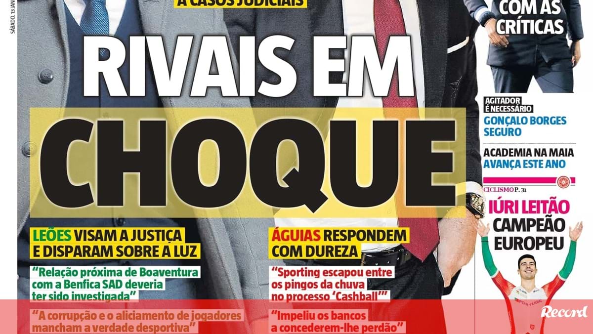 Sábado, 13 de janeiro de 2024 Capas Jornal Record