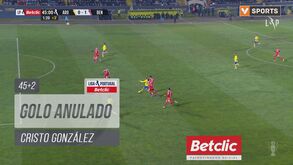 O lance do golo anulado ao Arouca diante do Benfica nos instantes finais da 1.ª parte