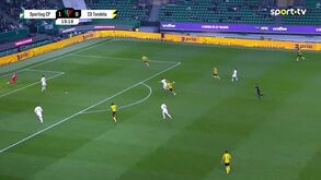 O segundo golo do Sporting: erro do guarda-redes do Tondela e Pote a bisar