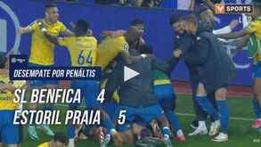  Benfica-Estoril: veja aqui como foi o desempate por penáltis na íntegra