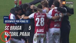 O desempate por penáltis na íntegra no Sp. Braga-Estoril: apenas Tiago Araújo falhou