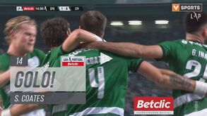 Livre de Nuno Santos e Coates a abrir o marcador no Sporting-Casa Pia