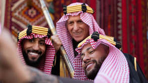 As imagens de Jorge Jesus e Neymar nas celebrações do dia da fundação do estado saudita
