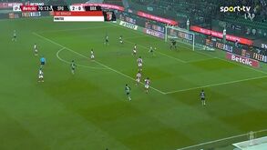 Sporting-Sp. Braga: centro bem tirado por Trincão e Gyökeres a fazer o seu golo da ordem