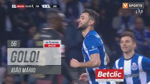 O remate cruzado de João Mário que deixou o FC Porto a vencer por 2-0