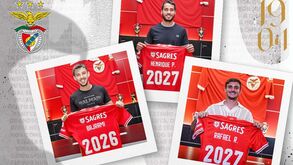 Benfica anuncia três renovações de uma só vez