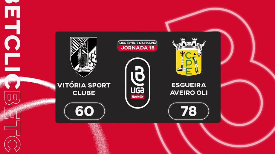 Os melhores momentos da partida a contar para a jornada 15 da Liga Betclic
