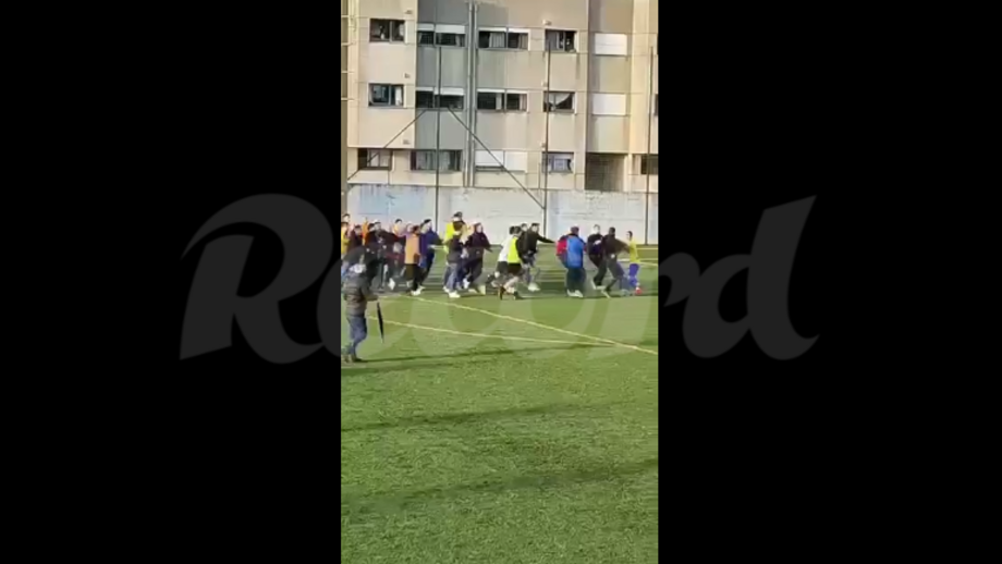 As agressões tiveram início no campo e acabaram por se alastrar para as bancadas