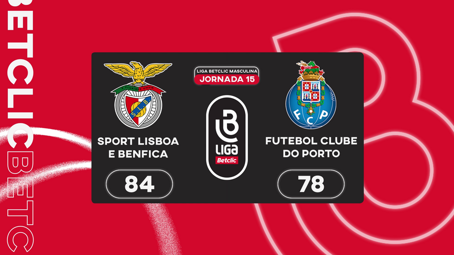 A crónica do Benfica-FC Porto, 84-78: Águias vencem nos detalhes