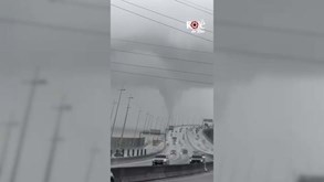 Vídeo mostra tornado junto à Ponte Vasco da Gama