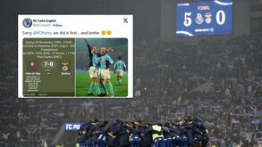 Celta 'responde' ao FC Porto após goleada ao Benfica: «Lamentamos. Fizemo-lo primeiro... e melhor»