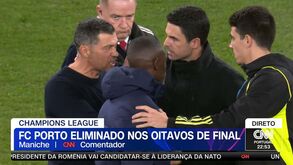 Tensão no Emirates: o momento em que Conceição confrontou Arteta no final do Arsenal-FC Porto