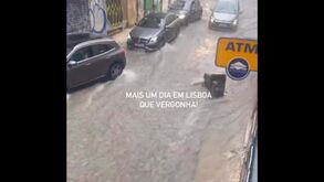 Novas imagens da chuvada em Lisboa: Alcântara ficou um autêntico 'rio'
