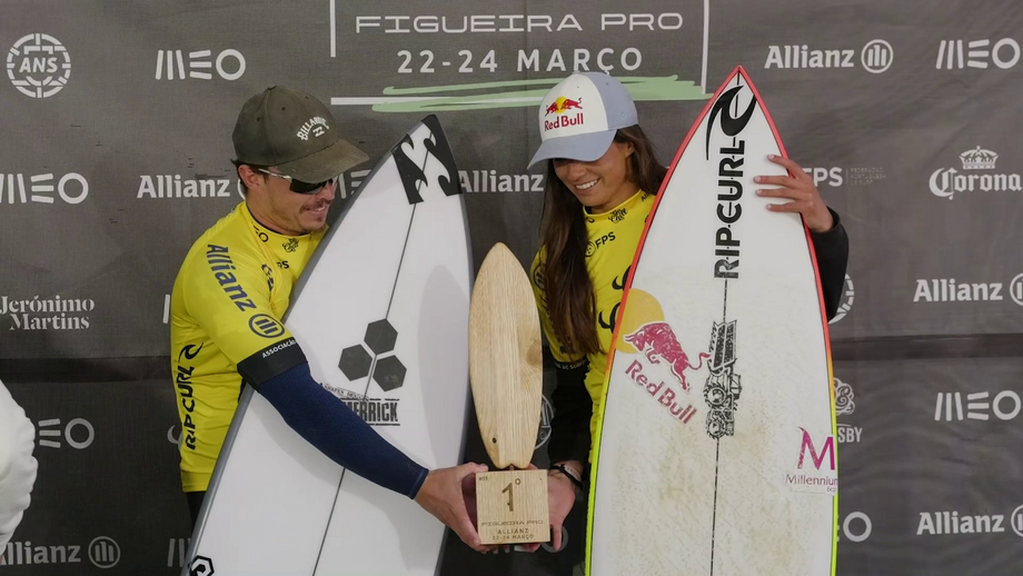 Os melhores momentos dos vencedores das finais masculina e feminina da 1.ª etapa da Liga MEO Surf 2024