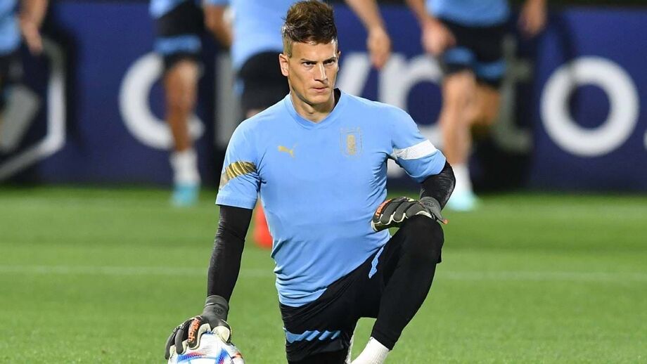 Sebastián Sosa num treino da seleção do Uruguai