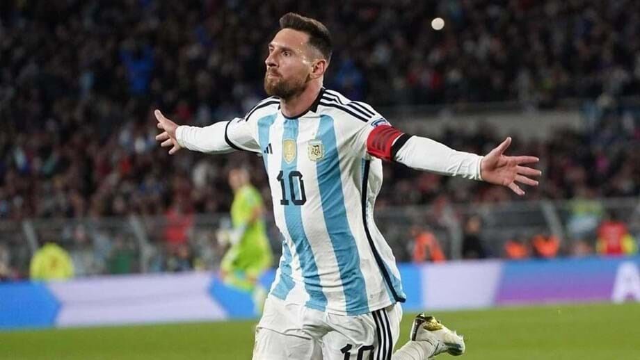 Leo Messi a festejar um golo