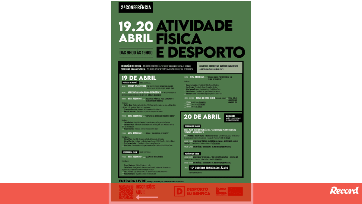 II Conferência sobre Atividade Física e Desporto realiza-se a 19 e 20 de abril