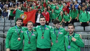 Ginastas portugueses conquistam prata em duplo minitrampolim por equipas nos Europeus