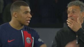 A discussão de Mbappé e Luis Enrique após empate do PSG com lanterna-vermelha da Ligue 1