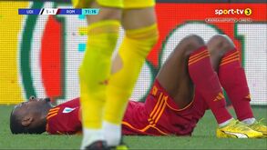 Susto no Udinese-Roma: Ndicka sentiu-se mal e o jogo foi dado por terminado