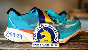 No carrossel da Maratona de Boston com as adidas Adizero Adios Pro 3