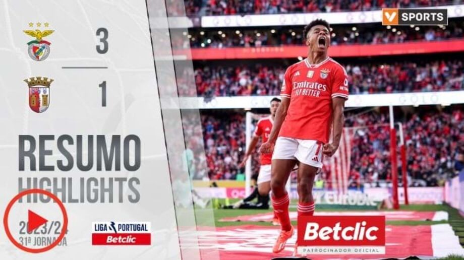 A crónica do Benfica-Sp. Braga, 3-1: ponta final de luxo na revolta da águia