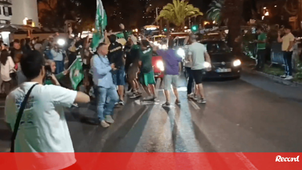 Centenas de adeptos 'pintaram' Funchal de verde para celebrar título do Sporting