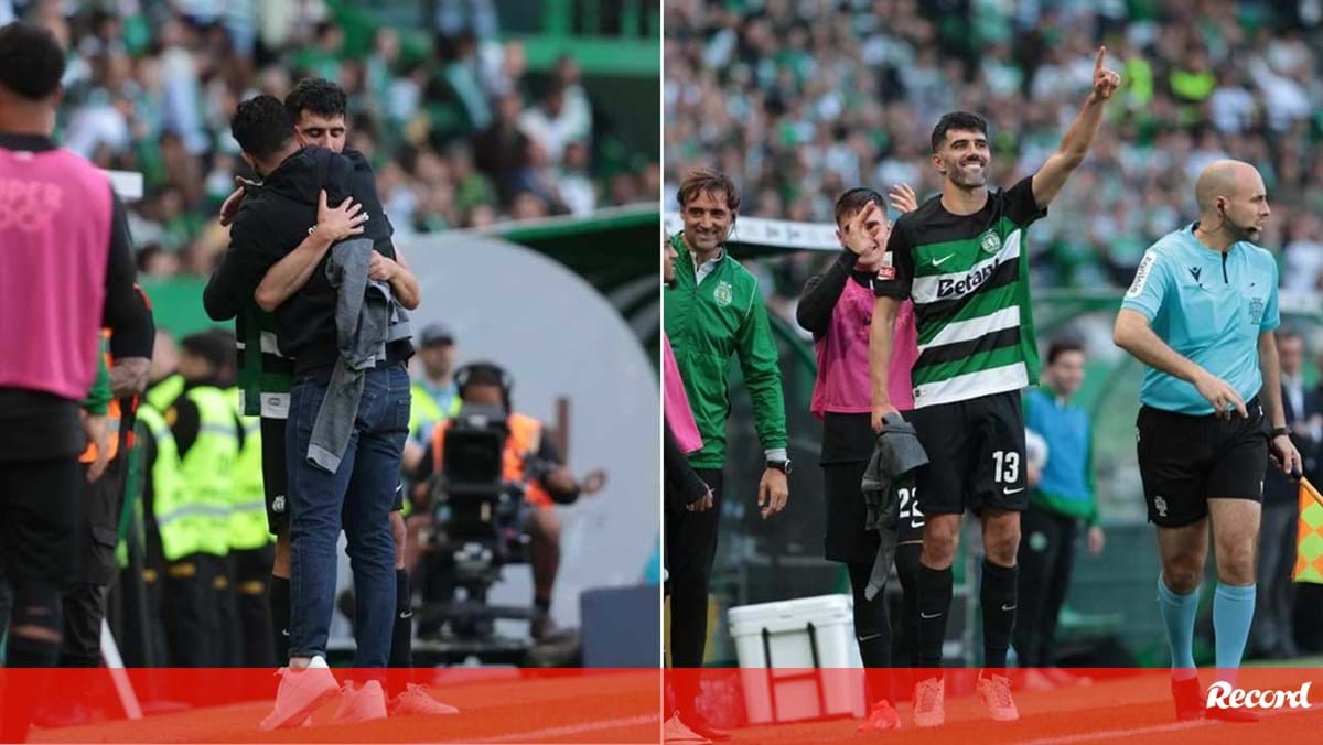 Emoção em Alvalade na despedida de Neto: central foi substituído, ouviu enorme ovação e deu abraço sentido a Amorim