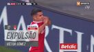 O lance que ditou o segundo cartão amarelo e expulsão de Víctor Gómez