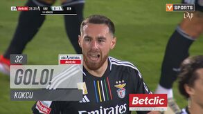 O golo de Kökçü que adiantou o Benfica em Vila do Conde