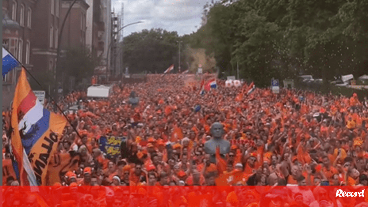 Mar laranja no Euro'2024: adeptos holandeses levam Hamburgo à loucura