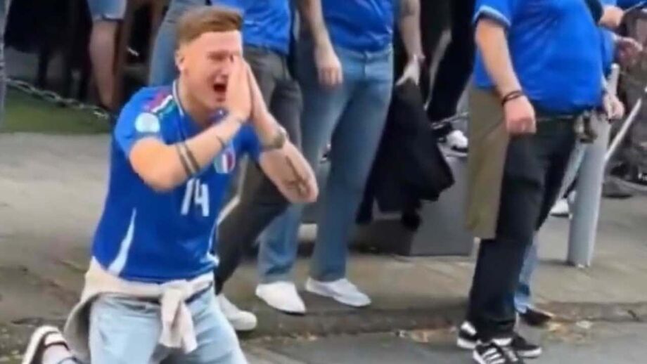 Momento divertido antes do jogo entre as duas seleções