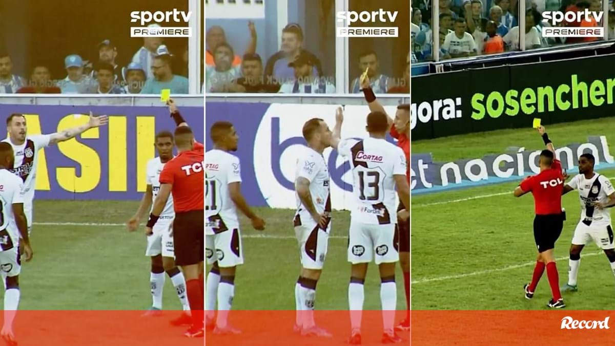 Caricato: árbitro mostra dois amarelos ao mesmo jogador, mas só o expulsa... ao terceiro