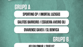 Benfica e Sporting no Grupo A da Taça Hugo dos Santos