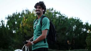 Boa disposição na chegada do Sporting ao Algarve