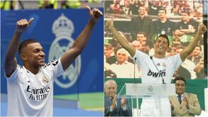Descubra as diferenças: Mbappé 'replica' apresentação de Ronaldo no Real Madrid há 15 anos